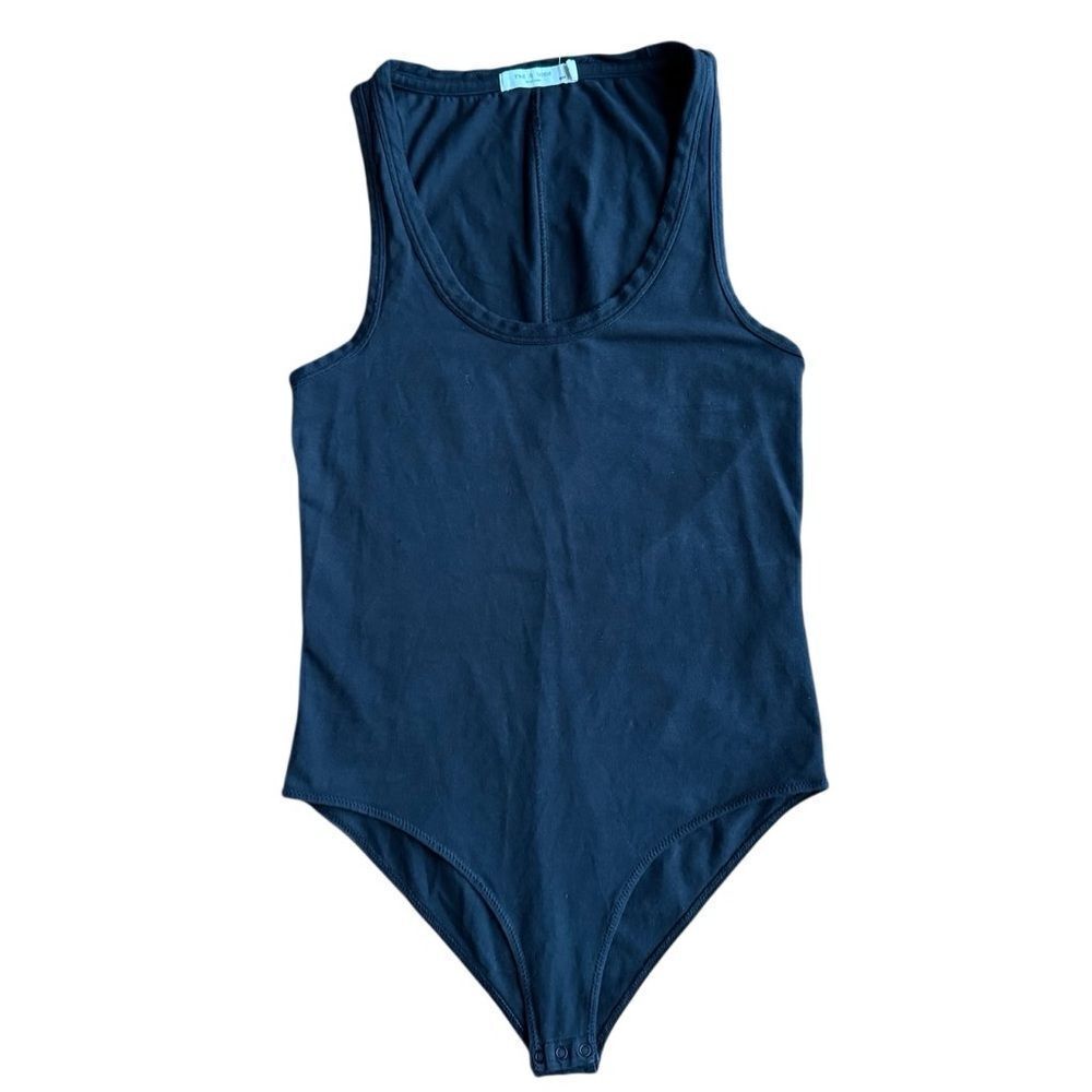 Rag & Bone Women's Cotton Racerback Bodysuit in Black Size Medium